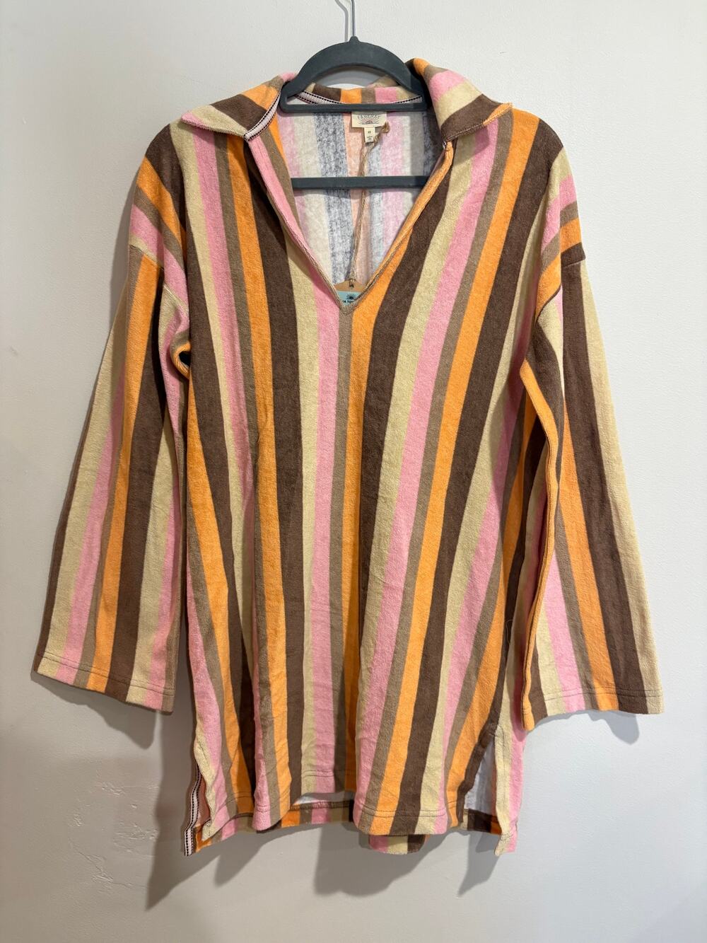 NWT Faherty Cabana Towel Terry Mini Dress Sun Kissed Striped Women's Size XS